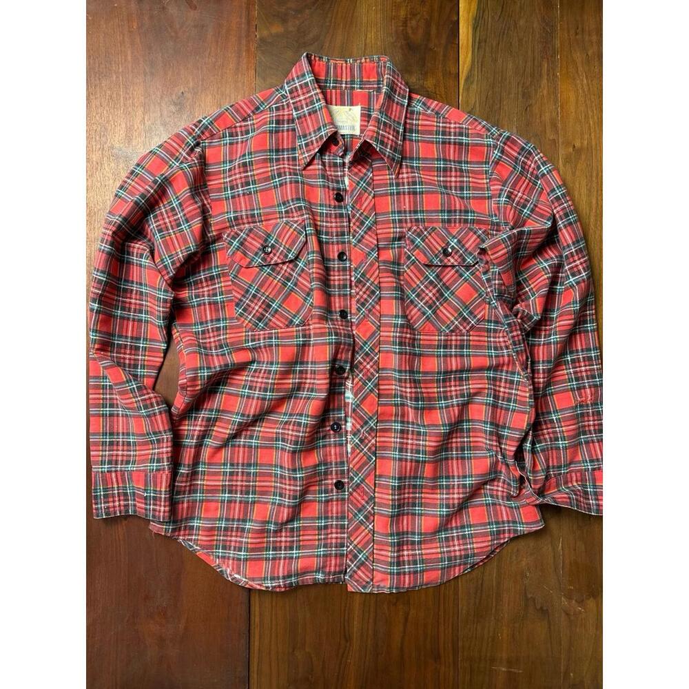 Vintage‎ Sears Plaid Wearmaster Button up Shirt - 30" long - 23" chest